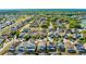 Expansive aerial view of a residential neighborhood with well-maintained homes and lush greenery, highlighting the community's layout at 218 Castlemain Cir, Davenport, FL 33897
