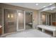 Sauna room features glass doors and wooden benches, providing a clean and relaxing spa experience at 231 Riverside Dr # 708, Daytona Beach, FL 32117