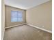 Bedroom featuring neutral color walls, carpet, and a large window with blinds at 30411 Gidran Ter, Mount Dora, FL 32757