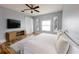 Serene bedroom featuring a ceiling fan, TV, and soft natural light at 3209 Hanley St, Deltona, FL 32738