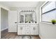 Modern bathroom featuring double sink vanity and decorative black fixtures at 413 Mainsail Ct, Lake Mary, FL 32746