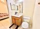 Cozy bathroom featuring a sink, mirror, and toilet at 608 Robin Ln, Kissimmee, FL 34759