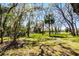 A view of the expansive backyard with mature trees, offering a serene and private outdoor setting at 8713 Shimmering Pine Pl, Sanford, FL 32771