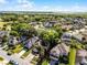 Expansive aerial view of a residential community with lush landscaping and a lake in the background at 2606 Teeside Ct, Kissimmee, FL 34746