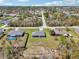 Wide angle aerial view showcases a home with a spacious backyard and neighborhood, under a blue sky at 10367 Sw 45Th Ave, Ocala, FL 34476