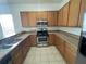 Modern kitchen featuring stainless steel appliances, and ample counter space and cabinets at 1352 Royal Saint George Dr, Orlando, FL 32828