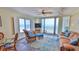 Bright living room featuring stylish furniture and direct access to a private balcony with ocean views at 2401 S Atlantic Ave # D306, New Smyrna Beach, FL 32169