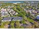 Aerial view of townhomes nestled among trees in a well-planned community near a lake at 2827 Upper Park Road, Orlando, FL 32814