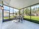Screened patio with a table and chairs, providing an ideal spot for outdoor relaxation and entertaining at 2861 Black Birch Dr, Ocoee, FL 34761