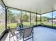 This is an enclosed patio with outdoor table and chairs looking out over a spacious yard at 2861 Black Birch Dr, Ocoee, FL 34761