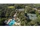 Aerial view showcases community pool, clubhouse, tennis courts and lush landscaping at 3400 Park Grove Ct, Longwood, FL 32779