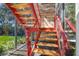 Stylish wood and metal staircase at 5824 N Dean Rd, Orlando, FL 32817