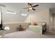 Bedroom featuring a bed, a ceiling fan, and skylights at 437 Wilmington Cir, Oviedo, FL 32765