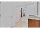 Bathroom with tile flooring, shower with curtains and granite vanity top at 1932 Red Canyon Dr, Kissimmee, FL 34744