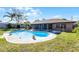 Backyard featuring a pool and screened-in patio area at 2072 Monterey Dr, Deltona, FL 32738