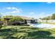Backyard with a pool and a screened in patio at 2072 Monterey Dr, Deltona, FL 32738