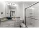 Bright bathroom with glass shower, vanity and a unique bowl sink at 4761 Ormond Beach Way, Kissimmee, FL 34746