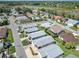 This aerial view showcases a diverse neighborhood with well-kept homes and serene streets, perfect for peaceful community living at 480 Hildalgo Dr, The Villages, FL 32159