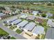 An aerial view captures a friendly neighborhood featuring inviting homes, manicured yards, and a tranquil and welcoming atmosphere at 480 Hildalgo Dr, The Villages, FL 32159