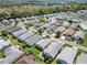 An aerial shot of a tranquil neighborhood showcases an array of diverse homes, lush landscaping, and a serene living at 480 Hildalgo Dr, The Villages, FL 32159