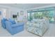 Bright living room featuring comfortable seating, light wood floors, and large sliding glass doors to the outside at 13307 Alderley Dr, Orlando, FL 32832