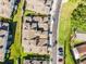 Aerial view of connected townhomes, and nearby parking at 13326 Fountainbleau Dr, Clermont, FL 34711