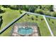 Aerial view of private screened pool and fenced backyard at 2629 Maggiore Cir, Kissimmee, FL 34746