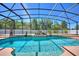 Sparkling pool with a screened enclosure and a serene outdoor setting at 2629 Maggiore Cir, Kissimmee, FL 34746