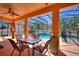 Screened in patio with a ceiling fan and view of the private pool at 2629 Maggiore Cir, Kissimmee, FL 34746