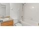 Bathroom featuring a shower-tub combo and a single sink vanity at 435 Tradition Ln, Winter Springs, FL 32708