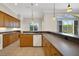 Kitchen showcasing wood cabinets, a dishwasher, and plenty of counter space for food preparation at 4536 Barrister Dr, Clermont, FL 34711
