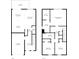 Detailed floor plan showcasing the layout of the home, including kitchen, living room, and bedrooms at 808 Grandin St, Davenport, FL 33837