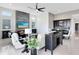 Bright living room features a stone fireplace and open floor plan at 13349 Alderley Dr, Orlando, FL 32832