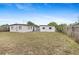 Spacious backyard with a grass lawn and wooden fence, featuring a view of the home's exterior at 1633 Colton, Orlando, FL 32822