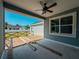 View from the back porch showing wooden deck and backyard area at 311 W Delaware Ave, Lake Helen, FL 32744