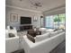Bright living room showcases white sofas, contemporary decor, and expansive sliding glass doors at 311 W Delaware Ave, Lake Helen, FL 32744