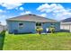 Spacious backyard with well-maintained lawn, patio, and a view of the home's exterior at 312 Inman Blvd, Winter Haven, FL 33881