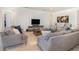 Cozy living room with comfortable seating, a large TV, and stylish decor creates an inviting space at 4672 Marina Row Dr, Orlando, FL 32820