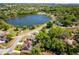 Birds eye view of a residence near a serene neighborhood lake at 475 Pitt St, Clermont, FL 34711