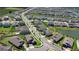 Aerial view of the community showcasing picturesque ponds and lush landscaping at 5052 Blanchard Ct, St Cloud, FL 34772