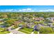 An aerial of a residential neighborhood with manicured lawns and mature trees on a sunny day at 5263 Jade Cir, Belle Isle, FL 32812