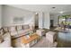 Inviting living room features a cozy sectional sofa, stylish rug, and an adjacent dining area with ample natural light at 5618 Carris Ct, Orlando, FL 32810