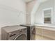 Efficient laundry room with modern washer, dryer, utility sink and storage space at 6525 Rover Way, St Cloud, FL 34771