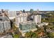 Stunning aerial view of high-rise condominium and downtown skyline in a vibrant urban setting at 101 S Eola Dr # 902, Orlando, FL 32801