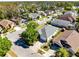 Aerial view of residential street showcasing well-maintained homes, mature trees, and peaceful neighborhood setting at 14230 Sunriver Ave, Orlando, FL 32828