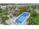 Aerial view of the FlowRider water attraction with seating at Solara Resort at 1799 Tropical Palms Cir, Kissimmee, FL 34747