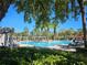 Community pool with lounge chairs and palm trees at 193 Old Moss Cir, Deland, FL 32724