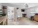 The shed's interior includes a half bathroom, offering convenience and functionality within the workspace at 211 Agua Vista St, Debary, FL 32713