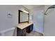 Bathroom featuring a vanity with marble countertops and modern fixtures at 213 Almaden Ct, Winter Springs, FL 32708
