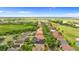 A long aerial view of a residential area with a golf course, lakes, and mature trees at 2359 Baronsmede Ct, Winter Garden, FL 34787